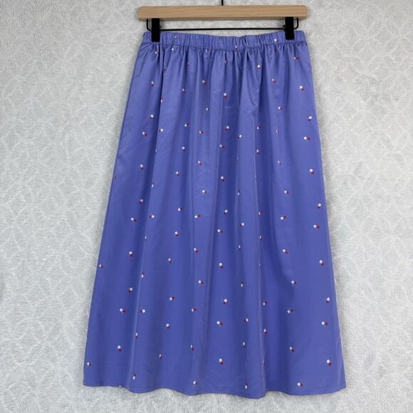 Vtg 70s Diane Von Furstenberg Matching Skirt Set 10 Purple Cherries DVF Retro - Picture 10 of 16